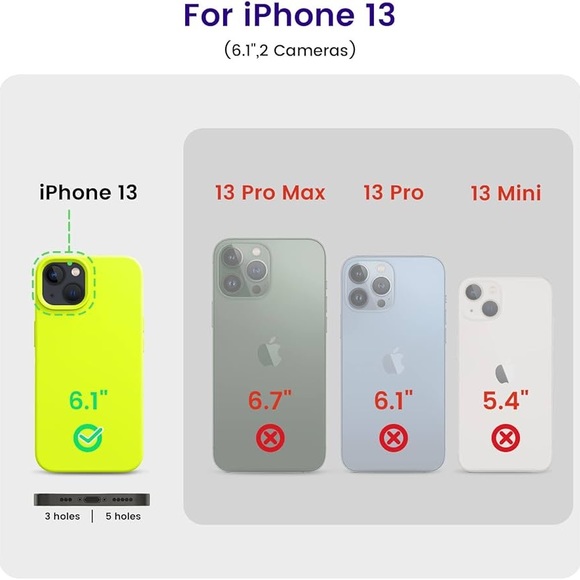 OTOFLY Designed for iPhone 13 Phone Case, Silicone Fluorescent Yellow(105) - Picture 7 of 8